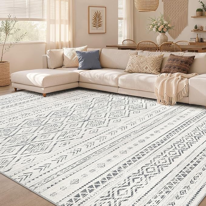 Nakagishi Area Rug Living Room Rugs: 9x12 Large Soft Machine Washable Boho by NakagishiAreaRug