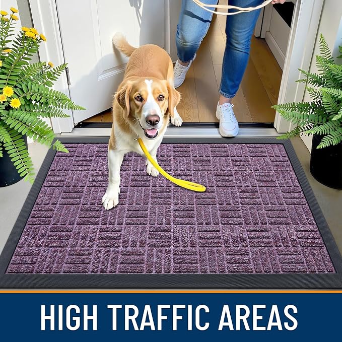 OLANLY Front Door Mat Outside Entrance 59x23, Heavy Duty Sturdy Natural Rubber - Image 5