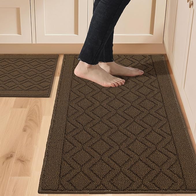 COSY HOMEER 48x20 Inch/30X20 Inch Kitchen Rug Mats Made of 100% Polypropylene 2 by COSYHOMEER