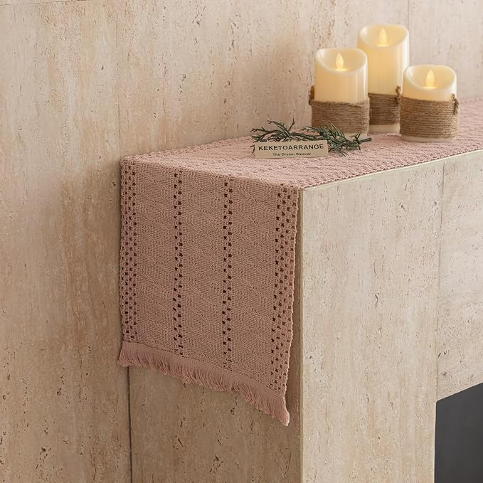 Keketoarrange Boho Macrame Table Runner 12x36 Inch | Woven Burlap Rustic Runner - Image 8