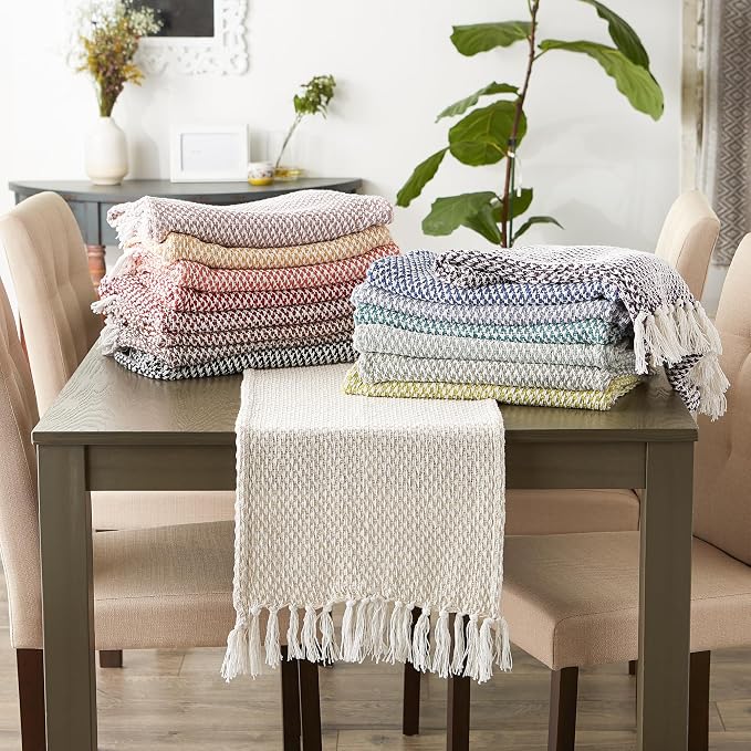 DII Woven Basics Collection 100% Cotton Knit Table Runner - Image 7