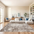 Area Rugs for Living Room: 6x9 Washable Neutral Abstract Rug for Bedroom Large by BYYVOORugsforYourHome