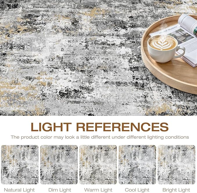 Area Rugs 9x12 Living Room: Washable Large Abstract Neutral Modern Soft Rugs - Image 8