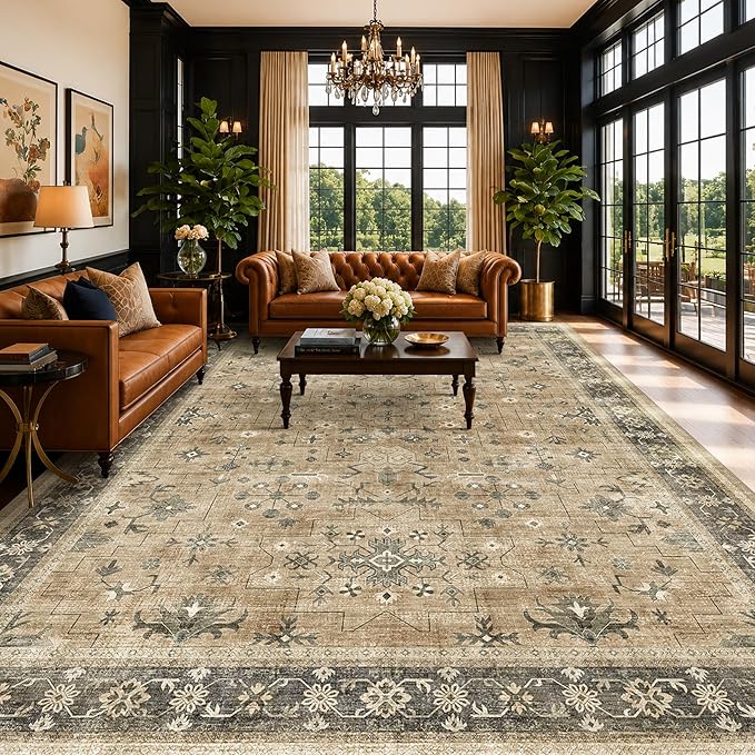 Hazo Haus Rustic Taupe Area Rug 8x12 - Image 8