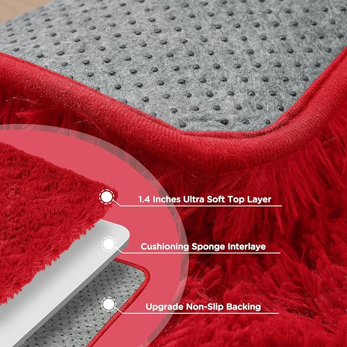 5x7 Red Area Rugs for Living Room, Fluffy Shag Rug for Bedroom Nursery - Image 7