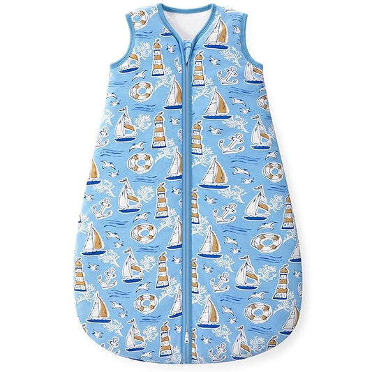 Yoofoss Baby Sleep Sack 6-12 Months, 1.5 Tog Baby Wearable Blanket with 2-Way Zipper, 100% Cotton Organic Fabric Winter Infant Sleeping Sack, Warm Soft Comfy