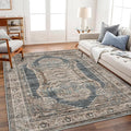 CHAMPLANT Area Rug 5'x7' Washable Rug Vintage Traditional Floor Cover Thin by CHAMPLANT