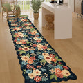 DUKINO 2.6x10 Runner Rug for Hallway, Lightweight Washable Floral Kitchen Rug by DUKINO