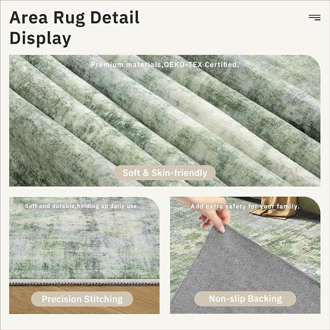 3x5 Rug, Abstract Small Area Rug - Image 6