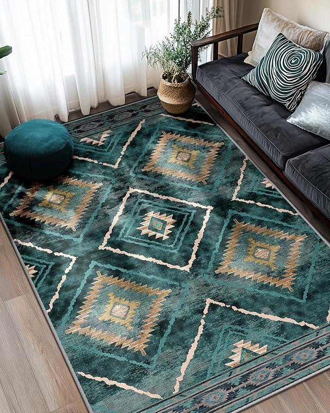 BESTSWEETIE Area Rug 5x7 Rug Machine Washable Non-Slip Low Pile Print Pattern by BESTSWEETIE