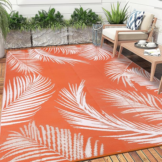 Pauwer Waterproof Outdoor Rug 6x9, Reversible Plastic Straw Patio Camping Rug - Image 7