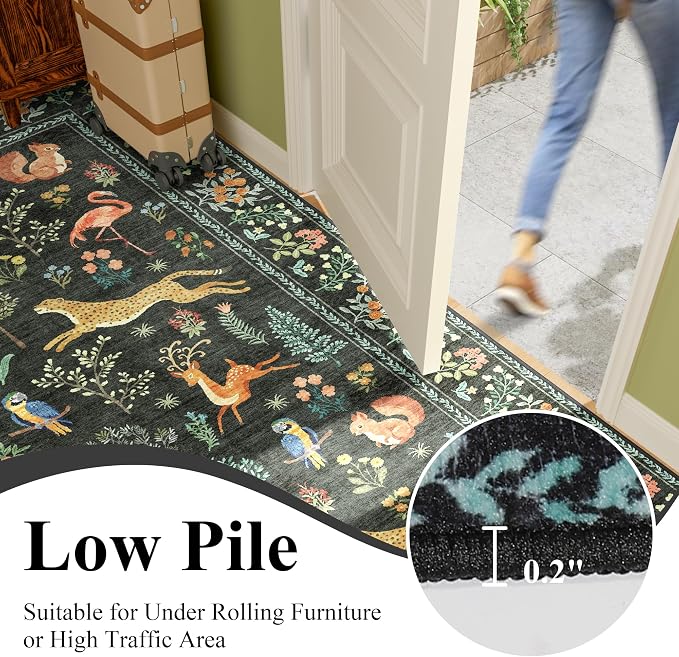 DUKINO 2x14 Runner Rug for Hallway, Vintage Non Slip Long Kitchen Rug - Image 7