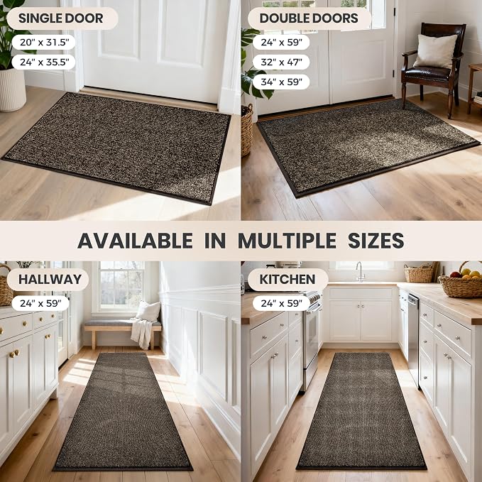 PURRUGS Dirt Trapping Door Mat 20" x 31.5", Non-Slip Machine Washable Entry Rug - Image 9