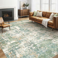 6x8 Area Rug Living Room: Washable Large Abstract Soft Green Rug Stain by LOONGRUG