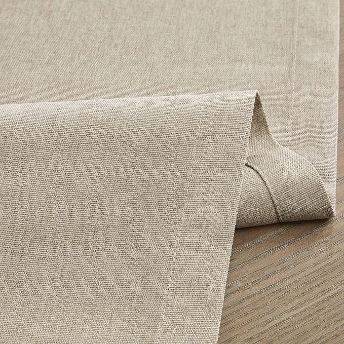 Basic Linen Style Table Runner, 14x36 Inch Natural | Mitered Corner Design - Image 6