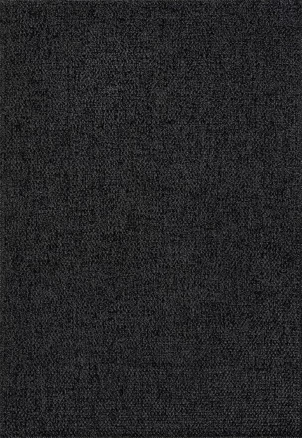 CAMILSON Easy Jute Rug 5x7, Indoor Outdoor Dark Gray Black Farmhouse Area Rugs - Image 3