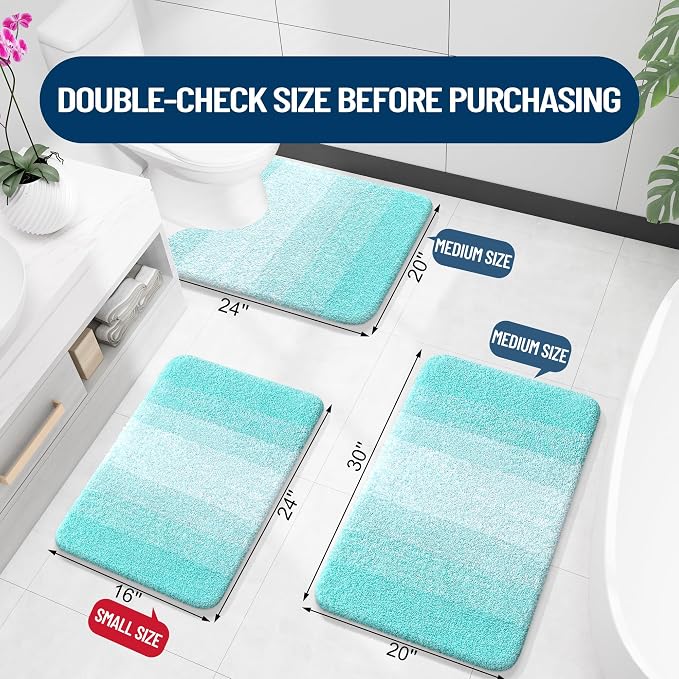 OLANLY Bathroom Runner Rugs Mat 47x24, Extra Soft Absorbent Microfiber Bath Rugs - Image 2