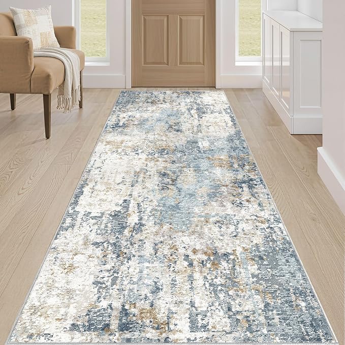 Runner Rug Non Slip Rugs: 3x8 Hallway Kitchen Washable Abstract Soft Modern - Image 4