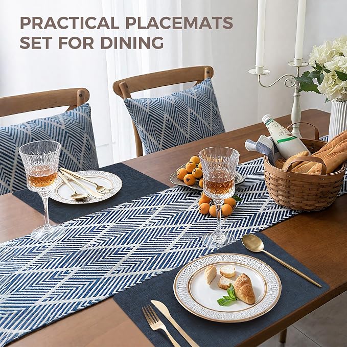 NCUE Vinyl Placemats Set of 8, Heat Resistant, Nonslip Faux Leather Waterproof - Image 5