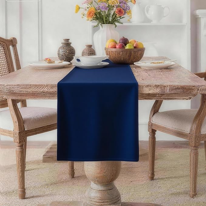 MEANMOY Navy Blue Table Runner 60 Inches Long Waterproof Table Runners | by MEANMOY