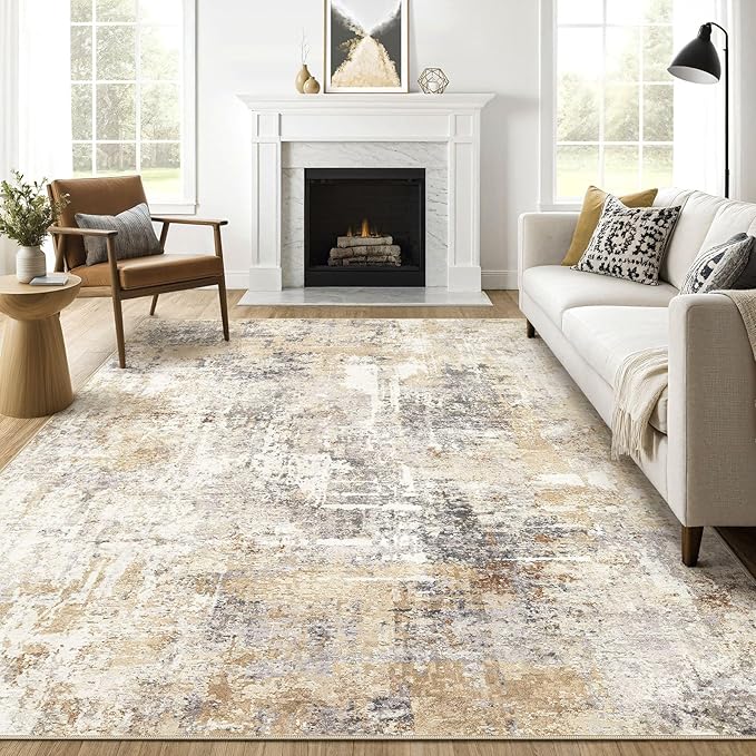 Area Rugs 8x12 Living Room: Washable Large Abstract Modern Soft Rugs Stain by LOONGRUG