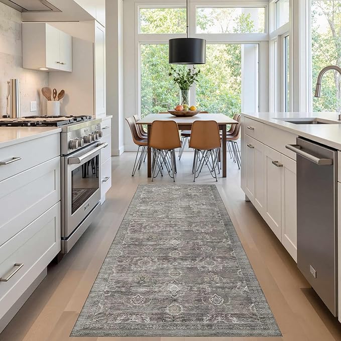 Rugxara 2x6 Runner Rug, Washable Kitchen Rugs, Non Slip Low Pile Area Rug Carpet - Image 2