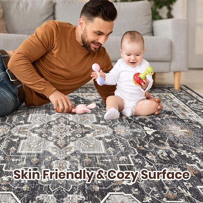 Vintage Living Room Area Rug 5x7 - Image 3