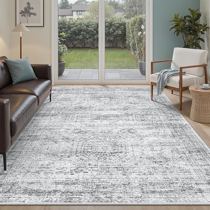 Soalmost 7x9 Area Rug for Living Room Washable Abstract Vintage Soft Thin by Soalmost
