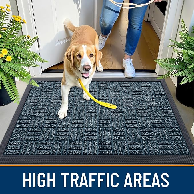 OLANLY Front Door Mat Outside Entrance 47x17, Heavy Duty Sturdy Natural Rubber - Image 6