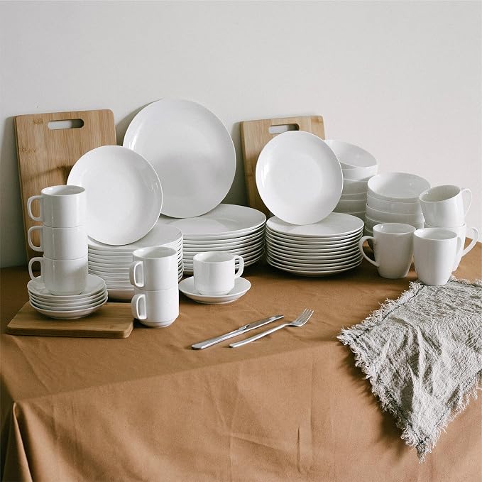 Brew To A Tea BTaT- White Soup Bowls Set of 12, 16 Ounces, Porcelain Dishes - Image 9
