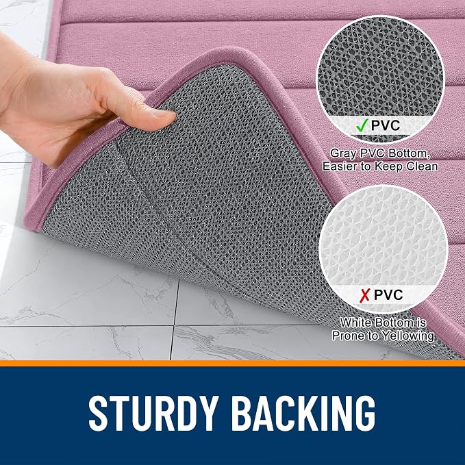 OLANLY Memory Foam Long Bathroom Rugs Runner 59x24, Super Soft Absorbent Bath - Image 7