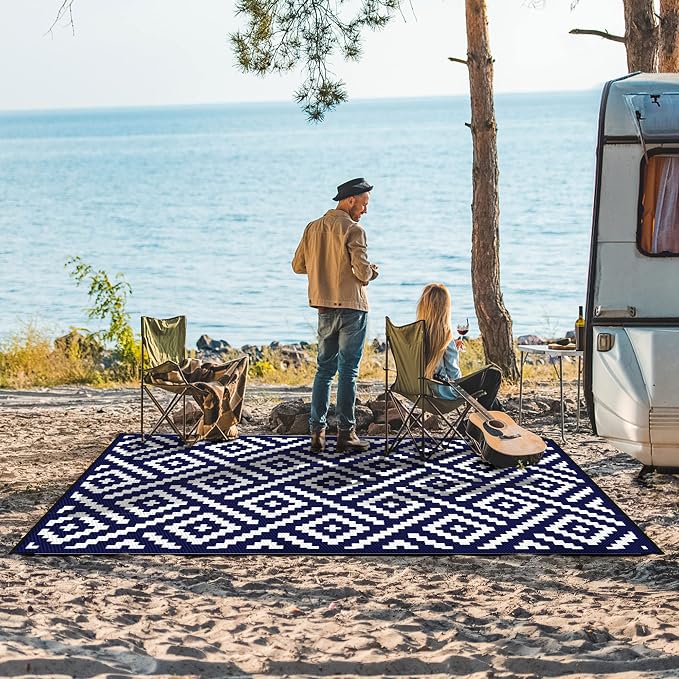 GENIMO 5'x8' Outdoor Rug Waterproof, Reversible Mats, Area Rug, Plastic Outside - Image 2