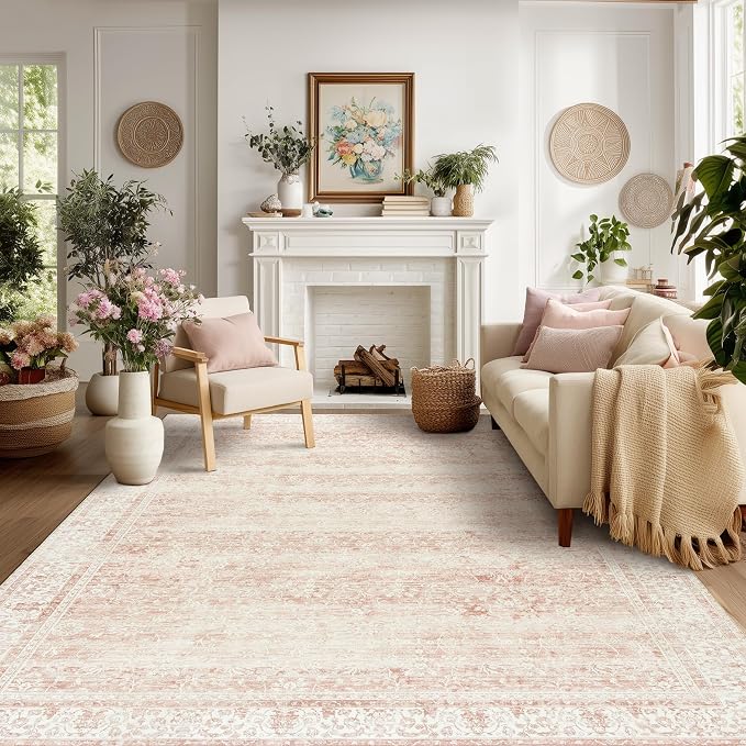 BILEEHOME Pink Washable 9x12 Area Rugs - Image 9