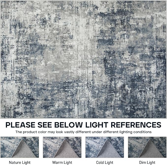 8x10 Area Rugs for Living Room Rug Washable: Modern Large Rug for Dining Room - Image 8