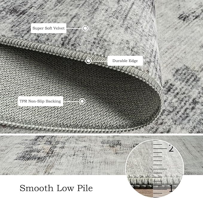 Toneed Abstract Area Rug 5x7 Modern Washable Rug Soft Non Slip Rug Low Pile - Image 5