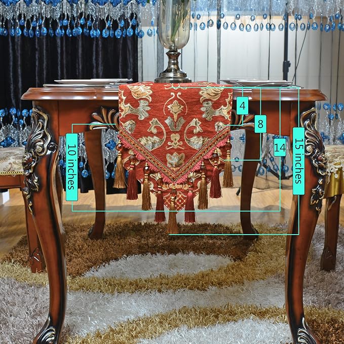 Extra Luxury Velvet Red Table Runner 120 Inches Long - Image 2