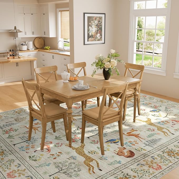 DUKINO 6x9 Rug, Washable Animal Living Room Rug - Image 6
