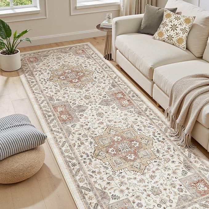 Vintage Hallway Runner Rug 3x10: Large Soft Washable Entryway - Image 5