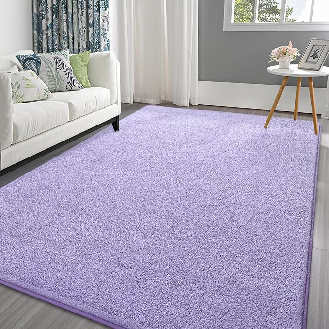 Pettop 4x6 ft Purple Area Rugs for Bedroom Living Room, Washable Memory Foam by Pettop