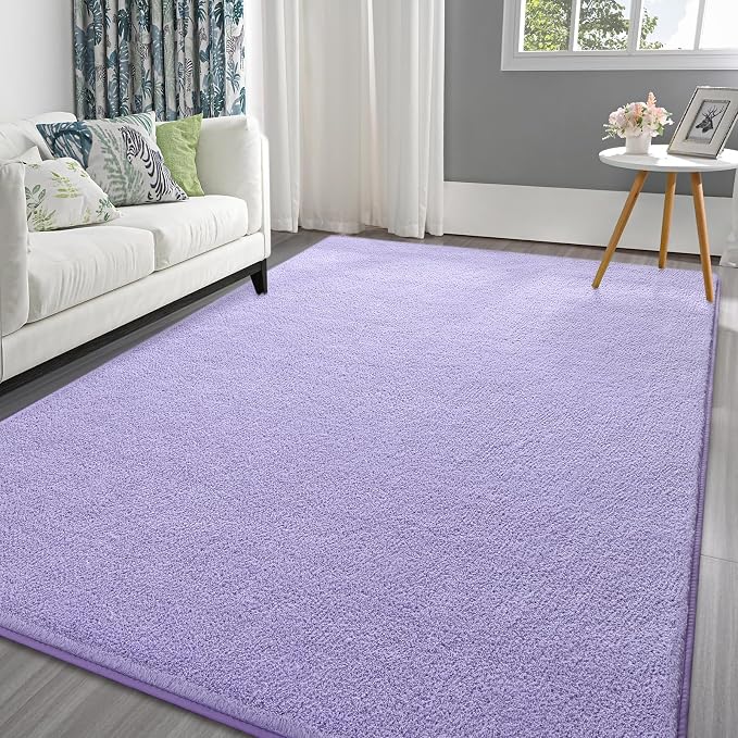 Pettop 6x9 ft Purple Area Rugs for Bedroom Living Room, Washable Memory Foam by Pettop