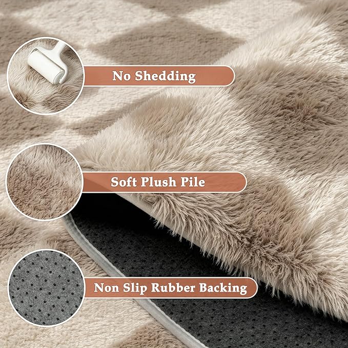 PureCozy Brown 9x12 Area Rug for Living Room Washable Non Slip Neutral Soft - Image 6