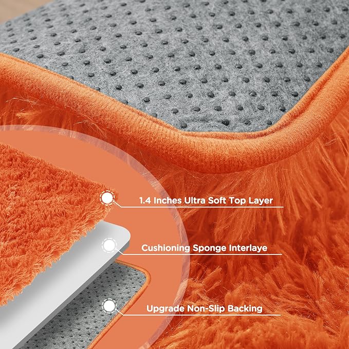 8x10 Orange Area Rugs for Living Room, Large Fluffy Shag Rug for Bedroom Nursery - Image 7