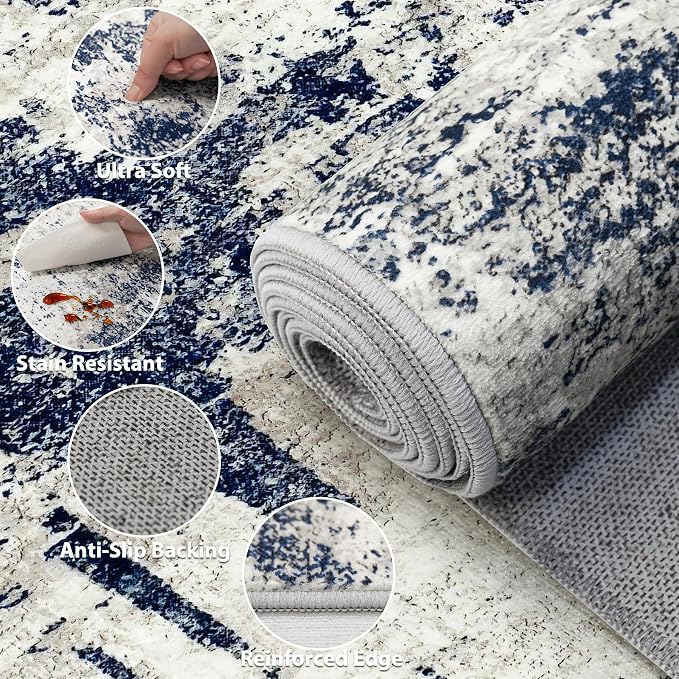 Washable Rug 6x9 Area Rugs: Soft Large Living Room Rug - Image 7