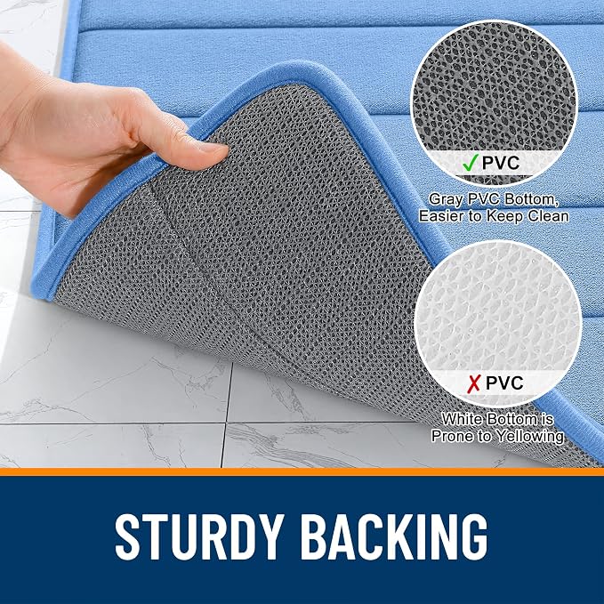 OLANLY Memory Foam Long Bathroom Rugs Runner 47x24, Super Soft Absorbent Bath - Image 7