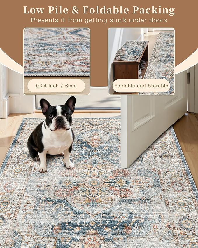 Madane Runner Rugs for Hallway 2x10 Long Washable Non-Slip Hallway Runner Rug - Image 6