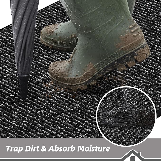 BEQHAUSE Dirt Trapper Door Mat 20" x 48", Non-Slip Washable Doormats Entrance - Image 3