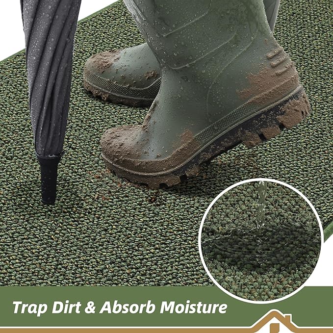 BEQHAUSE Dirt Trapper Door Mat 20" x 48", Non-Slip Washable Doormats Entrance - Image 3