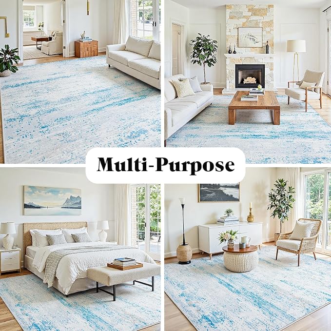 6x9 Area Rugs Washable Rug:Anti-Skid Abstract Modern Living Room Rug Soft Thin - Image 3