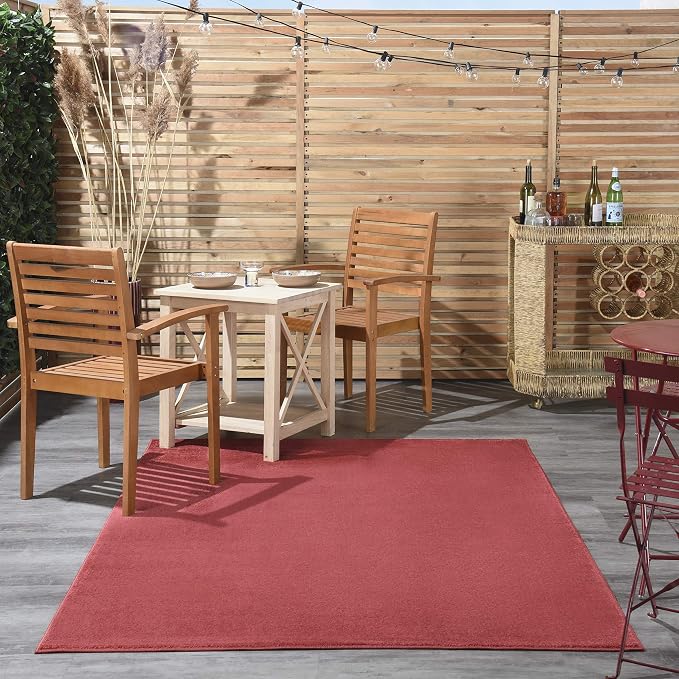 Nourison Home Essentials 5' x 7' Brick Red Outdoor Indoor/Outdoor Rug - Image 4