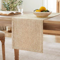 Burlap Style Farmhouse Table Runner, 14x48 Inches Oatmeal Beige | Thick Durable by ZEEMARTONLINE